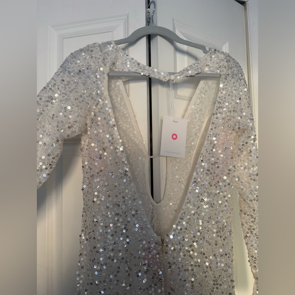 Chosen by Kyha Sequin Long Sleeve Wedding Dress - Picture 6 of 10